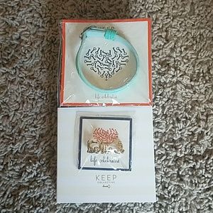 Keep collective mint bracelet & gold believe charm